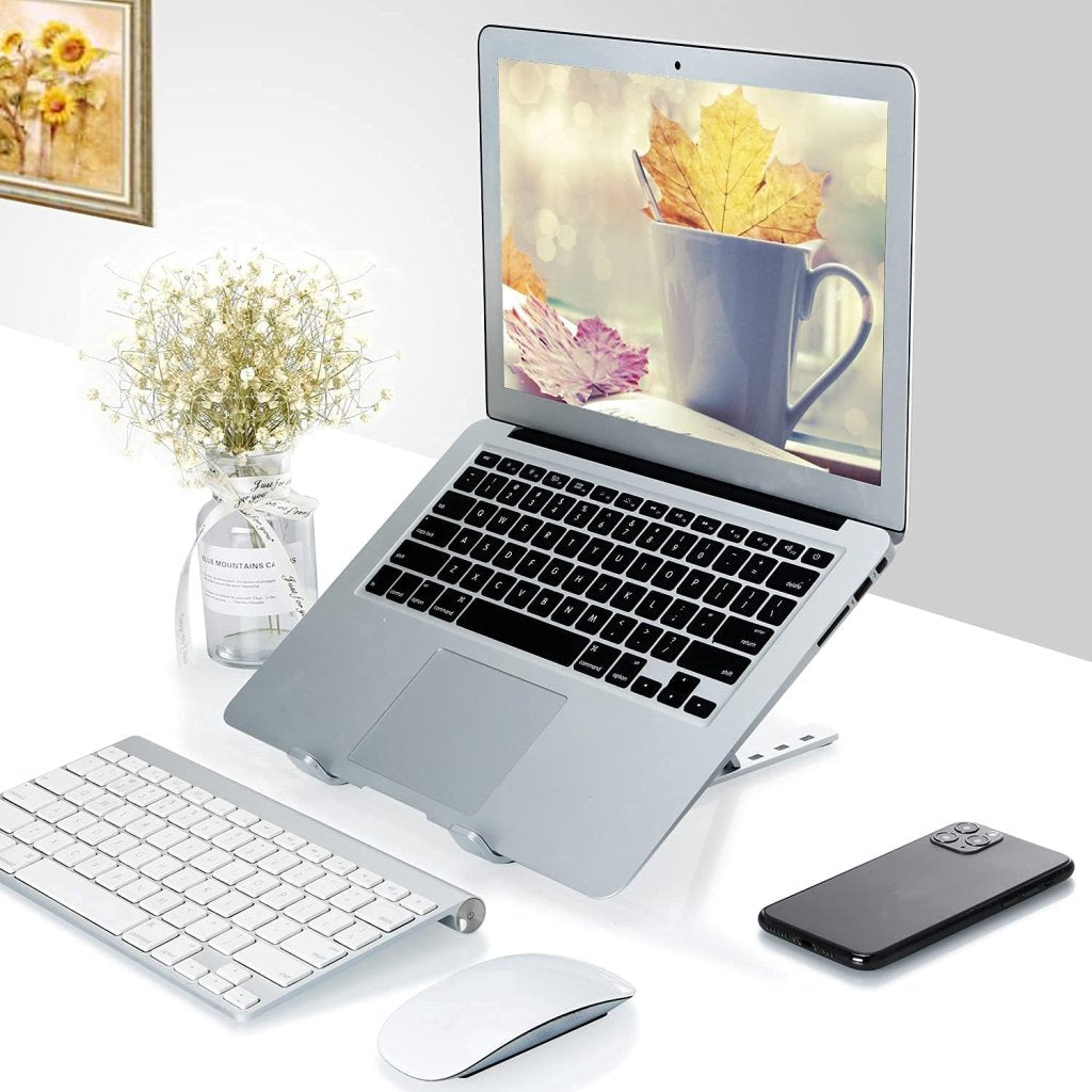Adjustable Laptop Stand, Aluminum Portable Laptop Holder Desk for Cooling, 6-Levels Adjustable Notebook/Laptop Riser Mount, Ventilated Computer Stand
