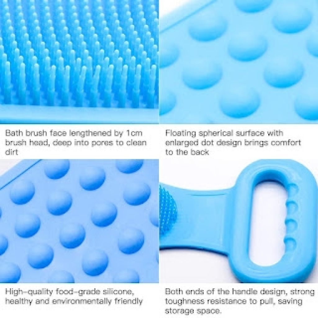 Silicone Body Scrubber Belt | Double-Sided Bath Brush for Deep Cleaning, Dead Skin Removal & Massage (Multicolor)