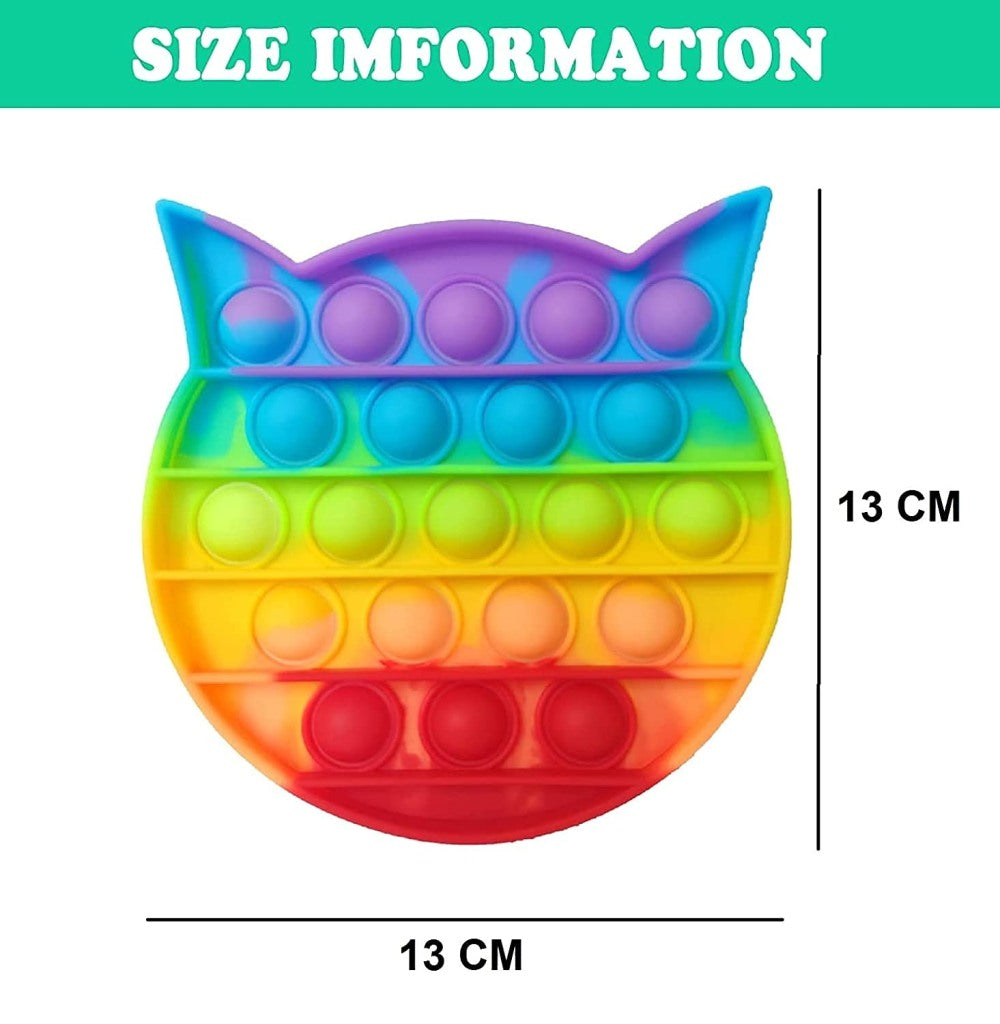 Rainbow Pop It Fidget Toys, Push Pop Bubble Fidget Sensory Toy, Autism Special Needs Silicone Stress Relief Toy, Great Fidget Toy for Kids and Adults