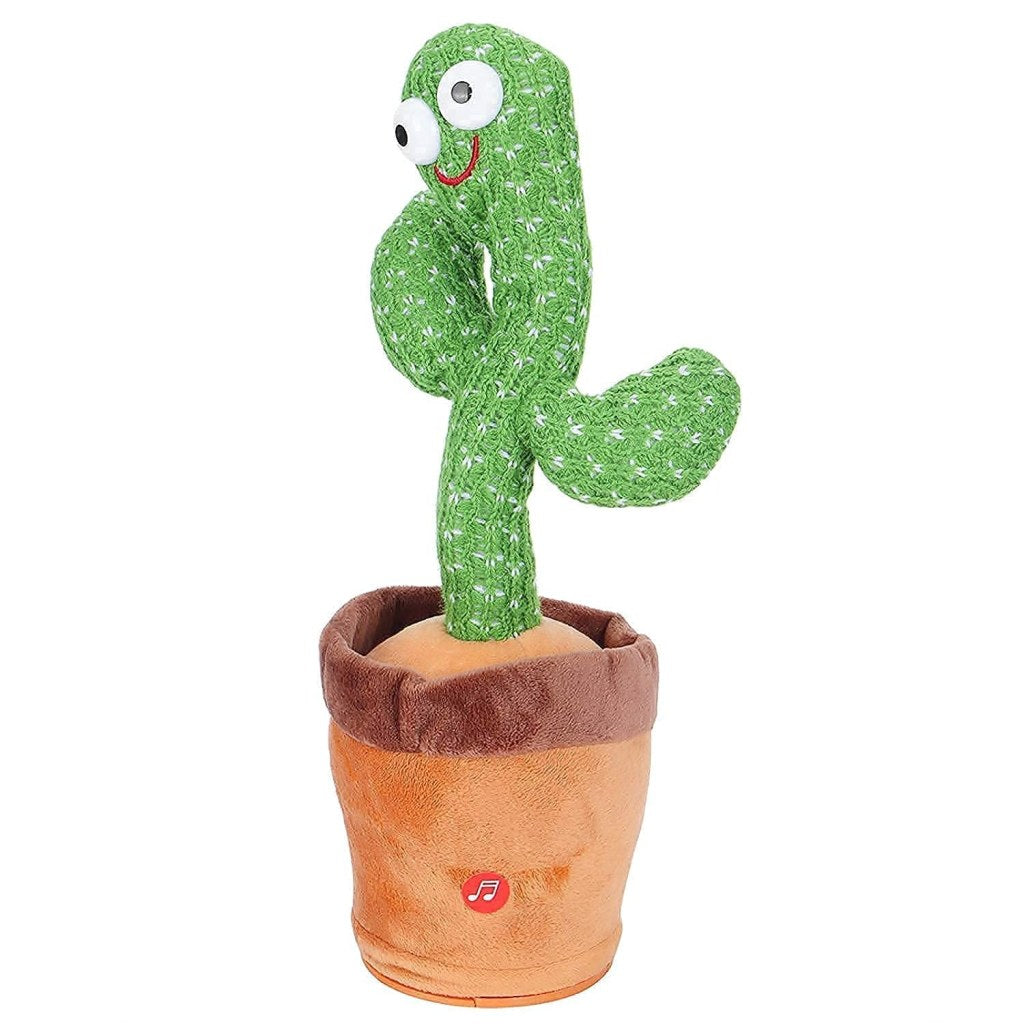 Electronic Dancing Cactus Toy | Singing, Talking, Recording, Glowing Plush Toy with USB Charging | Repeats Words & Dances for Kids, Babies, Fun Gifts (Green, Chargeable)