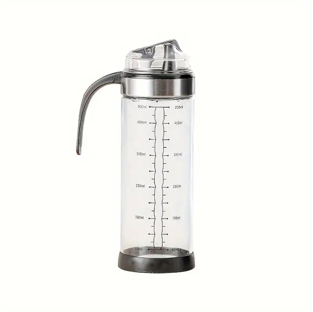 Auto-Flip Glass Oil Dispenser Bottle (500ml) β Borosilicate Glass with Ergonomic Handle & Leak-Proof Spout