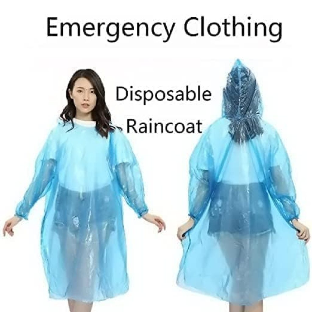 Pocket Size Disposable Raincoat for Men and Women for Travel and Emergency Use, Waterproof Rain with Smallest Pocket Size, Easy to Carry & Use and Reusable, Unisex Disposable Rain Card (Blue/Pink)