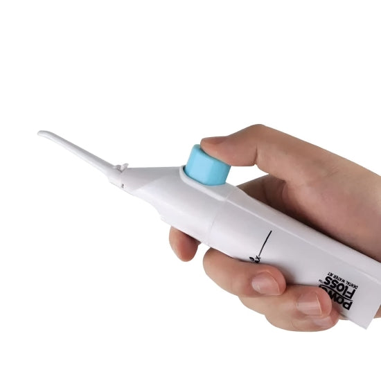 Portable Dental Water Flosser β Cordless Air Pressure Oral Irrigator for Teeth Cleaning | Manual Water Jet Tooth Cleaner for Travel & Daily Dental Care (White)