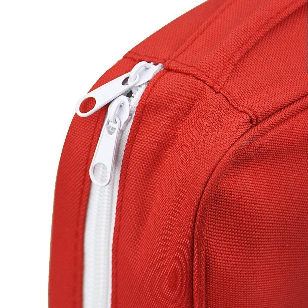 Travel Medicine Pouch First Aid Kit Organizer Bag | Portable Emergency Storage Bag for Car, Office, Home | Empty Medical Box with Compartments (Red, Polyester)