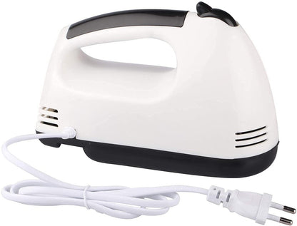 260W Electric Hand Mixer Beater & Blender | 7-Speed Control Kitchen Whisk with Chrome Beaters & Dough Hooks | Lightweight ABS Body | Multipurpose Hand Blender (White)