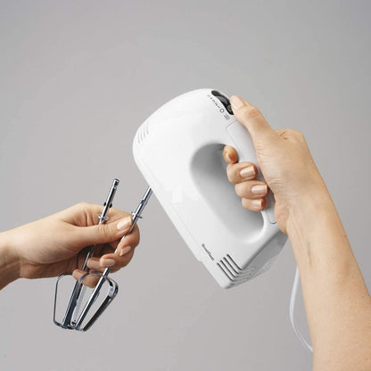 260W Electric Hand Mixer Beater & Blender | 7-Speed Control Kitchen Whisk with Chrome Beaters & Dough Hooks | Lightweight ABS Body | Multipurpose Hand Blender (White)