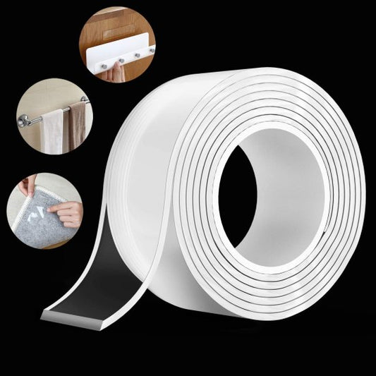 3 Meter Double Sided Tape – Adhesive Silicone Tape, Heavy Duty, Heat Resistant, Multi-Functional, Removable, Washable, Reusable Anti-Slip Gel Nano Grip Tape