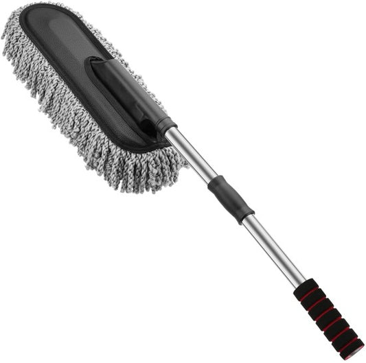 Microfiber Car Cleaning Brush Duster with Long Handle | Multipurpose Mop Dust Cleaner for Car, Home, Kitchen, Office | Expandable & Scratch-Free | Blue