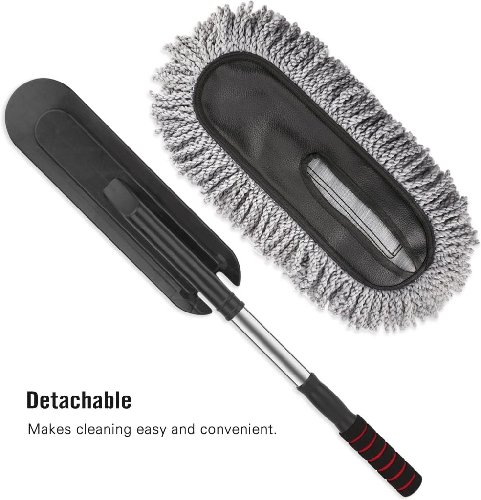 Microfiber Car Cleaning Brush Duster with Long Handle | Multipurpose Mop Dust Cleaner for Car, Home, Kitchen, Office | Expandable & Scratch-Free | Blue