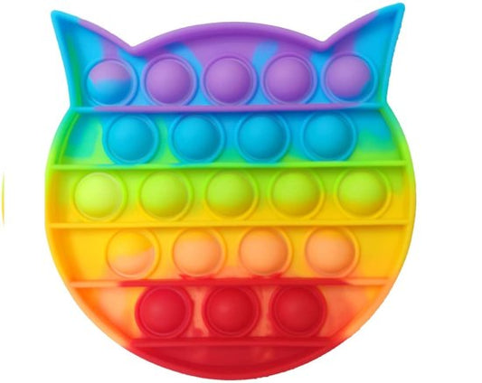Rainbow Pop It Fidget Toys, Push Pop Bubble Fidget Sensory Toy, Autism Special Needs Silicone Stress Relief Toy, Great Fidget Toy for Kids and Adults