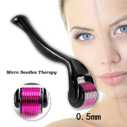 Derma Roller 0.5mm For Face Acne Scars Remover, 540 Titanium Alloy Needles For Anti-aging, Hair Regrowth, Beard Growth & Skin Rejuvenation (1 Pc)