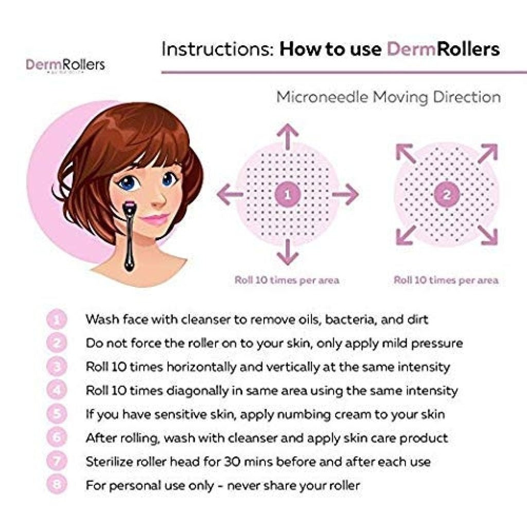 Derma Roller 0.5mm For Face Acne Scars Remover, 540 Titanium Alloy Needles For Anti-aging, Hair Regrowth, Beard Growth & Skin Rejuvenation (1 Pc)
