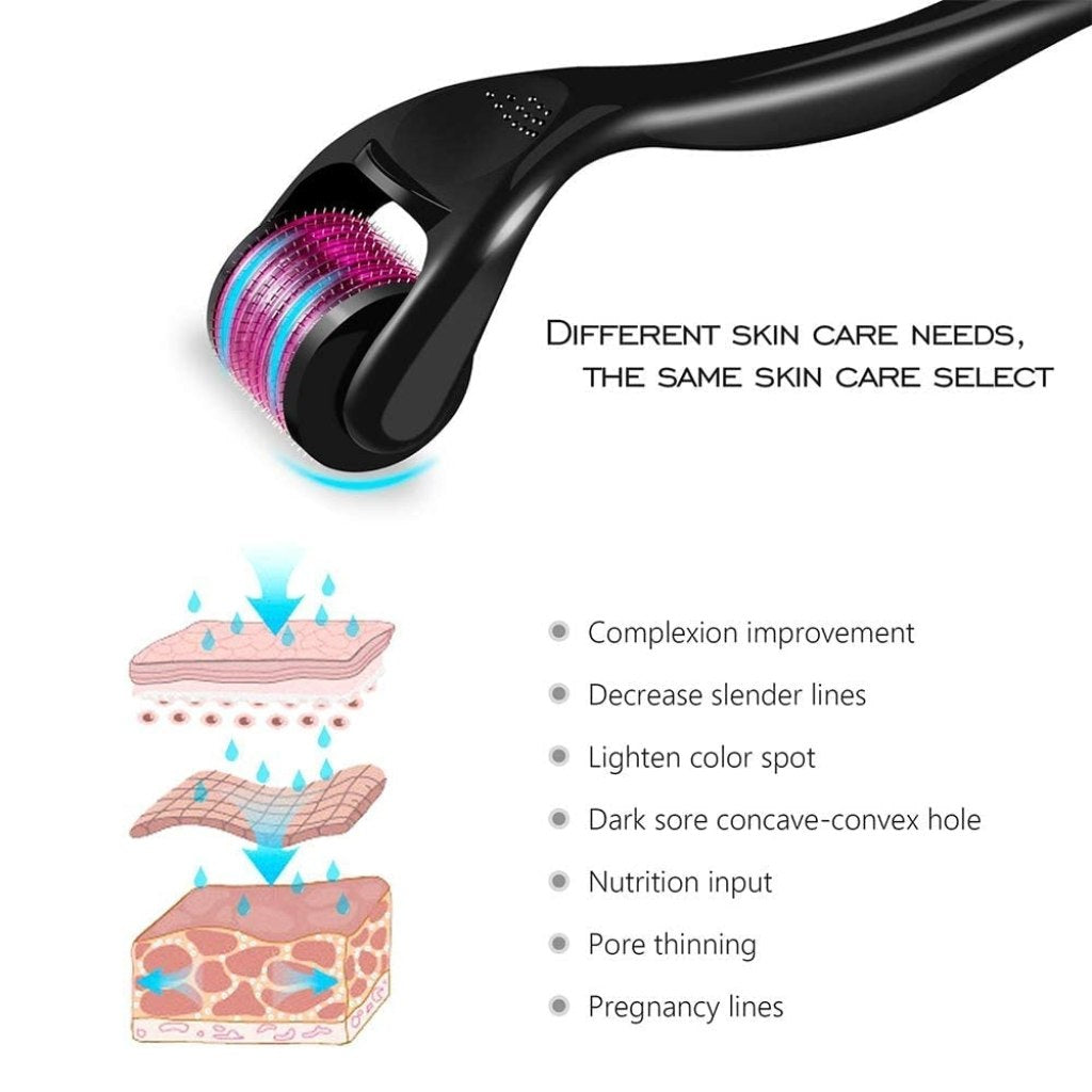 Derma Roller 0.5mm For Face Acne Scars Remover, 540 Titanium Alloy Needles For Anti-aging, Hair Regrowth, Beard Growth & Skin Rejuvenation (1 Pc)