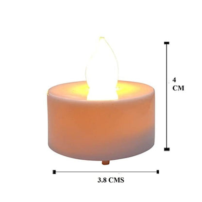 Battery Operated LED Diya Candle Lights | Flickering Flameless Tea Lights for Diwali & Home Decoration | Warm Yellow (Pack of 24 Pcs)