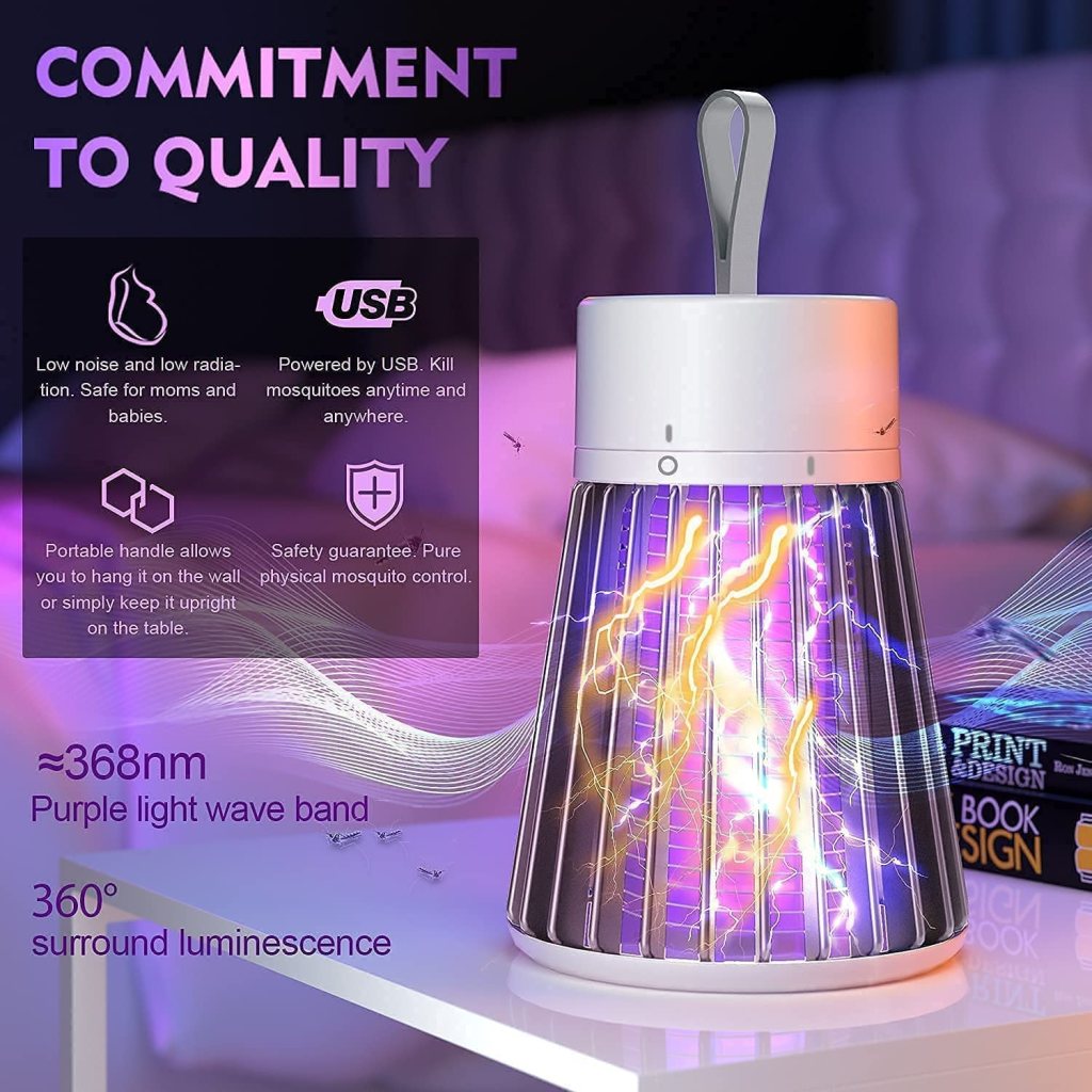 Eco-Friendly Electronic LED Mosquito Killer Trap Lamp | USB Powered Indoor Bug Zapper Machine | 5W Silent Electronic Insect Trap for Home