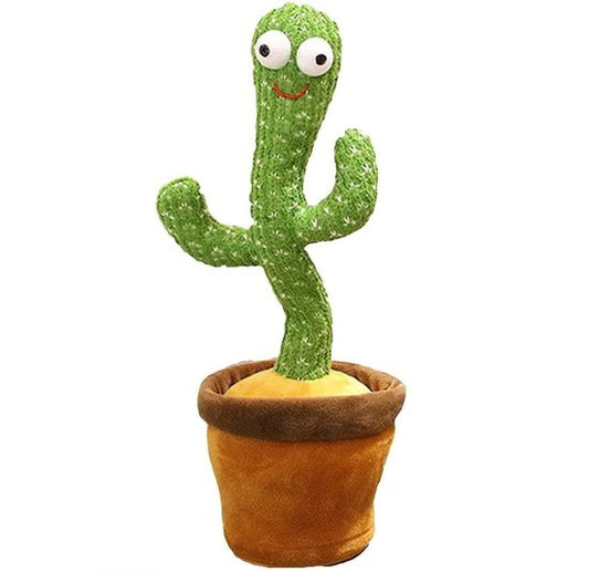 Electronic Dancing Cactus Toy | Singing, Talking, Recording, Glowing Plush Toy with USB Charging | Repeats Words & Dances for Kids, Babies, Fun Gifts (Green, Chargeable)