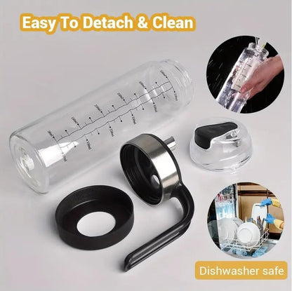 Auto-Flip Glass Oil Dispenser Bottle (500ml) – Borosilicate Glass with Ergonomic Handle & Leak-Proof Spout