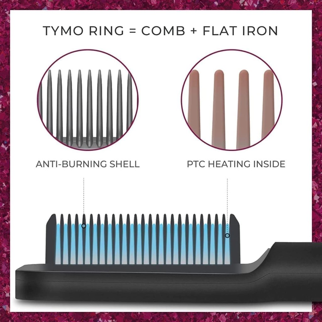 Hair Straightener Comb Brush for Men & Women | Electric Ceramic Hair Straightening Brush with 5 Temperature Settings | Anti-Scald Design | Multi-Color | Fast Heating