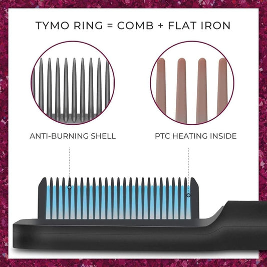 Hair Straightener Comb Brush for Men & Women | Electric Ceramic Hair Straightening Brush with 5 Temperature Settings | Anti-Scald Design | Multi-Color | Fast Heating