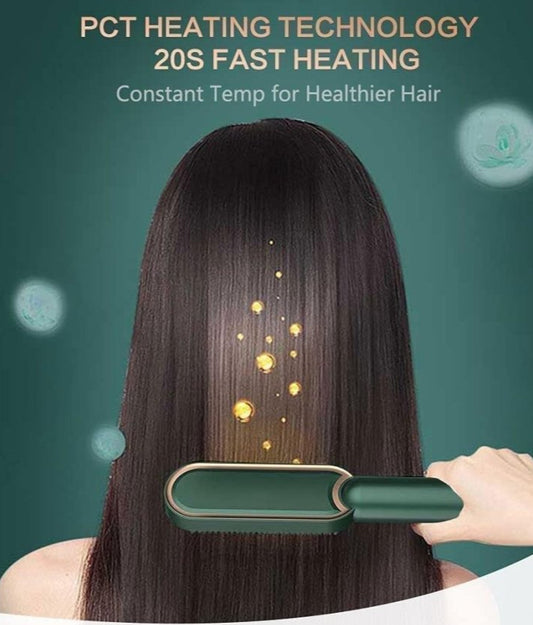 Hair Straightener Comb Brush for Men & Women | Electric Ceramic Hair Straightening Brush with 5 Temperature Settings | Anti-Scald Design | Multi-Color | Fast Heating