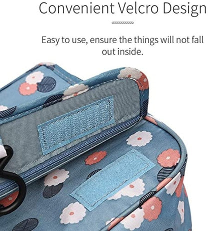 Hanging Travel Toiletry Bag & Cosmetic Organizer for Women – Waterproof, Foldable Makeup Pouch with Hook | Multi-Compartment Travel Storage Case with Handle (Multicolor)