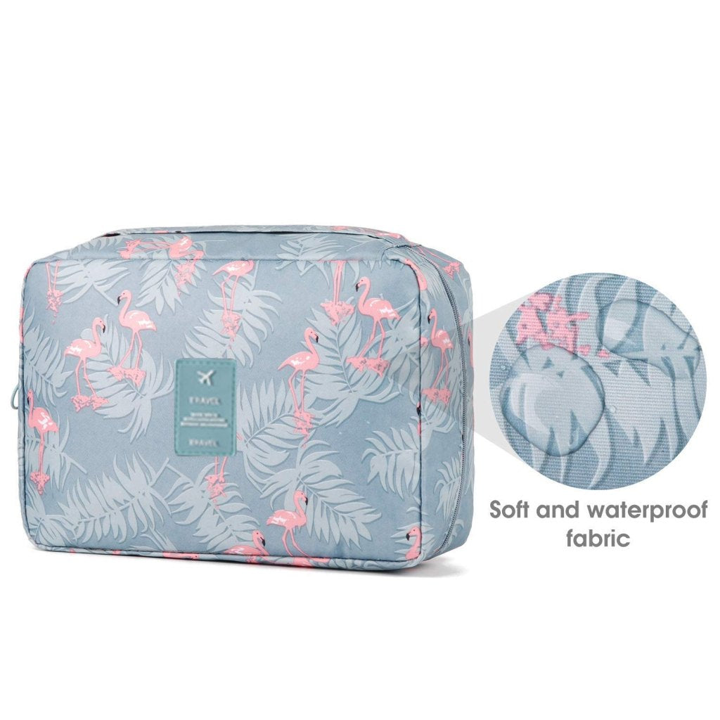 Hanging Travel Toiletry Bag & Cosmetic Organizer for Women – Waterproof, Foldable Makeup Pouch with Hook | Multi-Compartment Travel Storage Case with Handle (Multicolor)