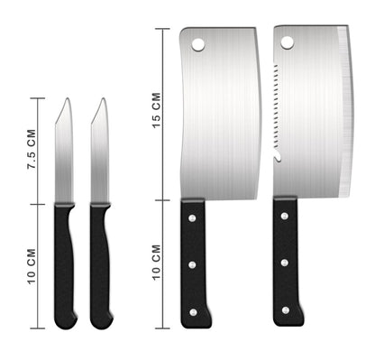 Knife Set and Scissor – 8 Piece Stainless Steel Kitchen Knife Set with Peeler, Sharpener, and Scissor | Ergonomic Grip | Multipurpose Knives Set for Home & Kitchen