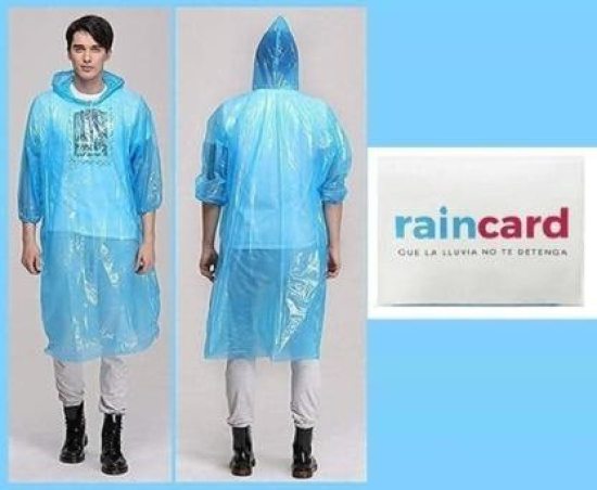 Pocket Size Disposable Raincoat for Men and Women for Travel and Emergency Use, Waterproof Rain with Smallest Pocket Size, Easy to Carry & Use and Reusable, Unisex Disposable Rain Card (Blue/Pink)