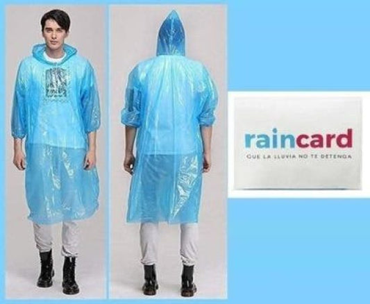 Pocket Size Disposable Raincoat for Men and Women for Travel and Emergency Use, Waterproof Rain with Smallest Pocket Size, Easy to Carry & Use and Reusable, Unisex Disposable Rain Card (Blue/Pink)