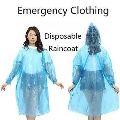Pocket Size Disposable Raincoat for Men and Women for Travel and Emergency Use, Waterproof Rain with Smallest Pocket Size, Easy to Carry & Use and Reusable, Unisex Disposable Rain Card (Blue/Pink)