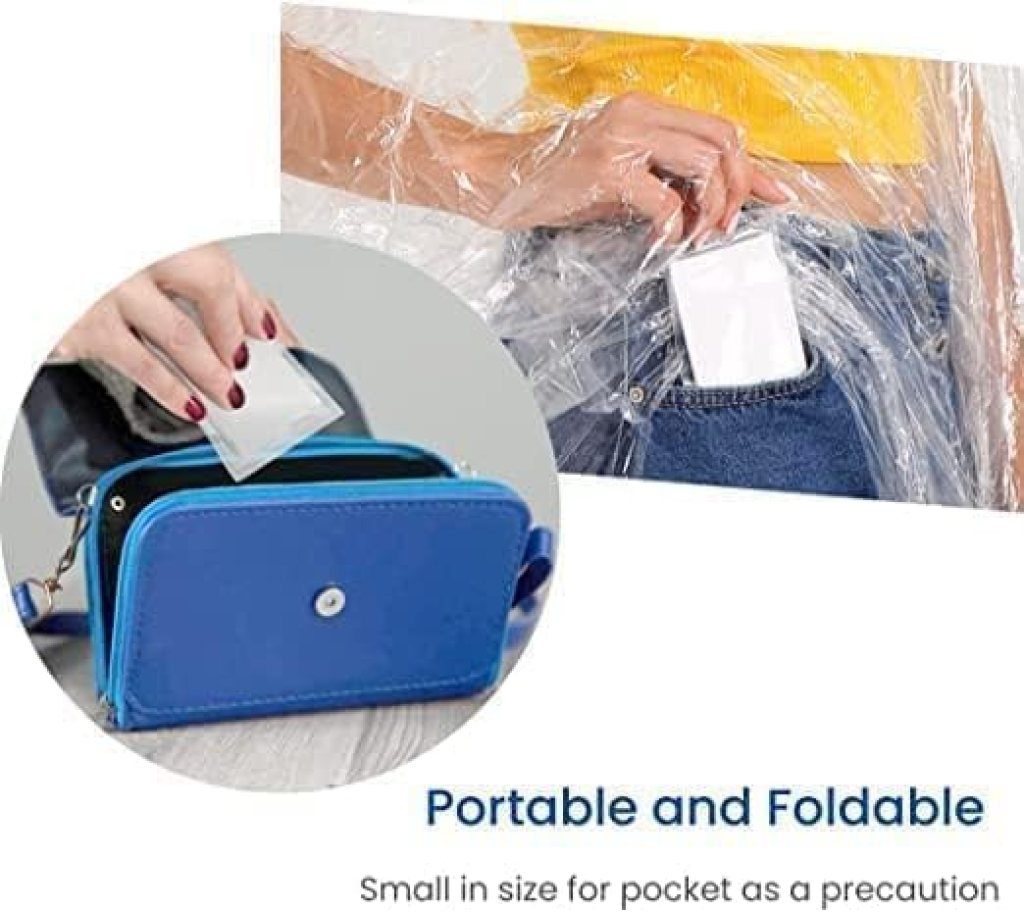 Pocket Size Disposable Raincoat for Men and Women for Travel and Emergency Use, Waterproof Rain with Smallest Pocket Size, Easy to Carry & Use and Reusable, Unisex Disposable Rain Card (Blue/Pink)