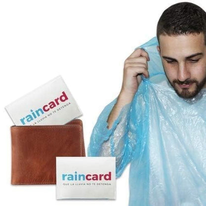 Pocket Size Disposable Raincoat for Men and Women for Travel and Emergency Use, Waterproof Rain with Smallest Pocket Size, Easy to Carry & Use and Reusable, Unisex Disposable Rain Card (Blue/Pink)