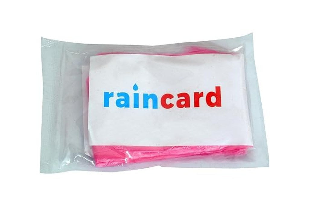 Pocket Size Disposable Raincoat for Men and Women for Travel and Emergency Use, Waterproof Rain with Smallest Pocket Size, Easy to Carry & Use and Reusable, Unisex Disposable Rain Card (Blue/Pink)