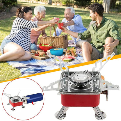 Portable Picnic, Camping Aluminum Gas Stove | Ultra-Light Folding Furnace | Outdoor Metal Camping Gas Stove | Picnic Cooking Gas Burner