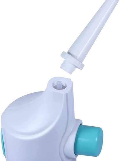 Portable Dental Water Flosser – Cordless Air Pressure Oral Irrigator for Teeth Cleaning | Manual Water Jet Tooth Cleaner for Travel & Daily Dental Care (White)