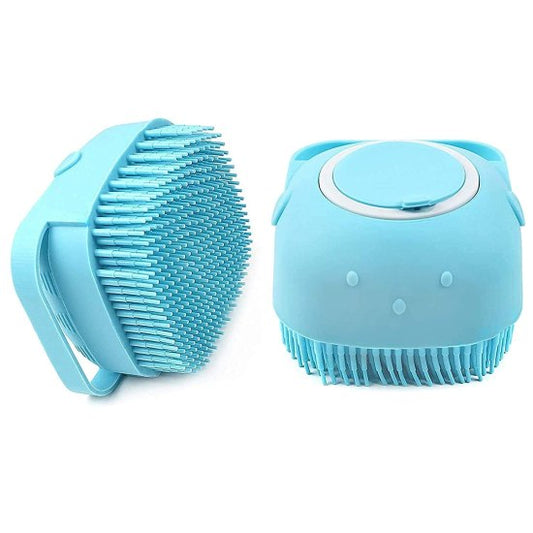 Silicone Soft Bath Body Brush with Shampoo Dispenser Scrubber – Use in Shower, Deep Cleaning Gentle Scrub Massage for Children, Men & Women (Multicolor)